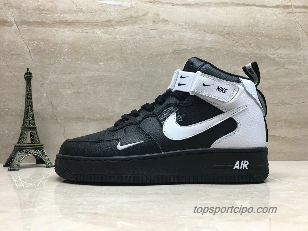 Nike Air Force 1 Mid Unisex Cipő 804609-101 (Fekete / Fehér)